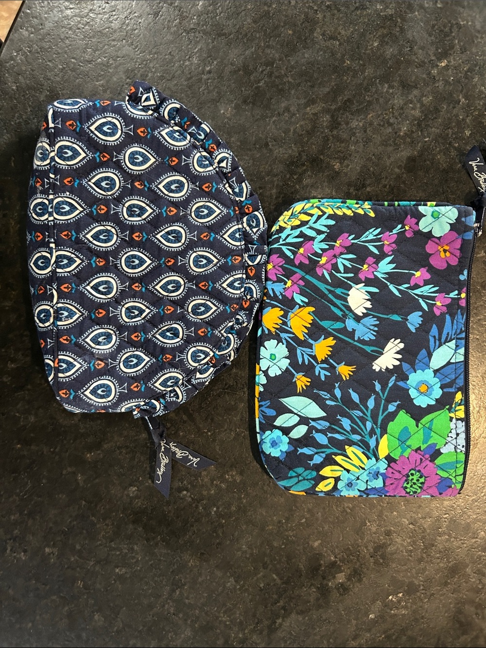 Vera Bradley Navy Geometric and Floral Kids Pouches